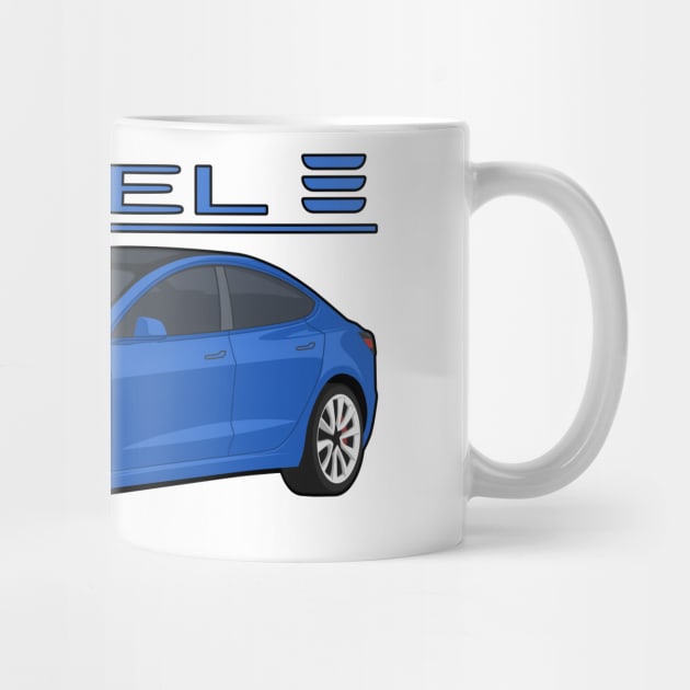 Model 3 Car electric vehicle blue by creative.z